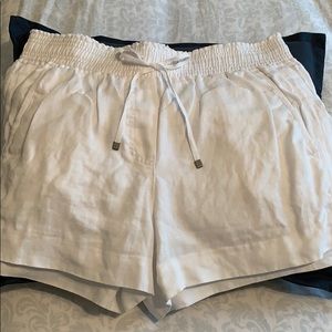 White Linen Drawstring JCrew shorts